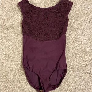 Eleve Lilli Sangria Bella Lace Leotard Size Medium